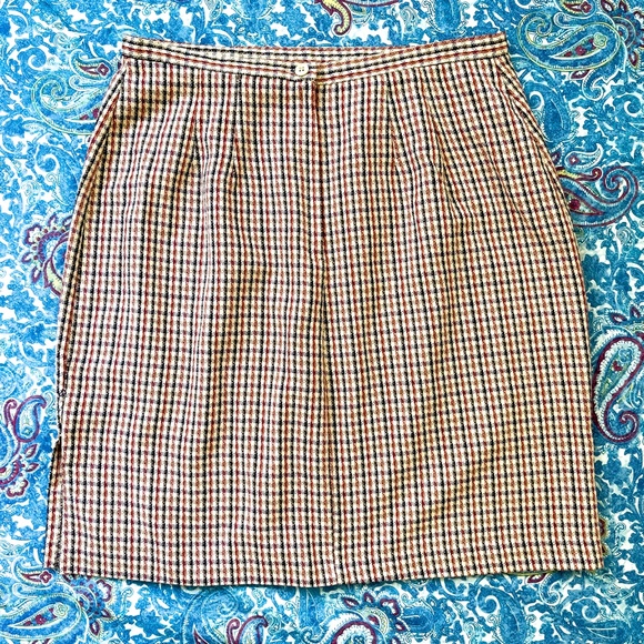 90's Vintage Plaid Houndstooth Americana Mini Skirt - Picture 4 of 7